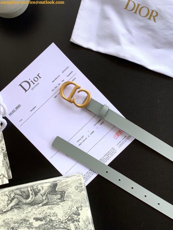 Replica Dior Saddle 20MM Belt In Grey Calfskin 9