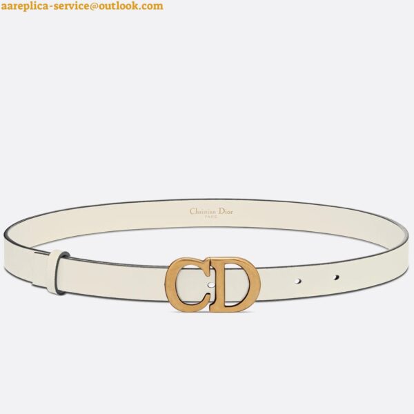 Replica Dior Saddle 20MM Belt In White Calfskin