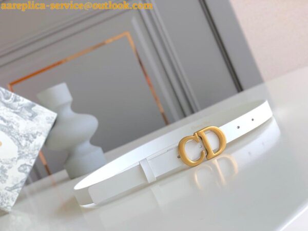 Replica Dior Saddle 20MM Belt In White Calfskin 4