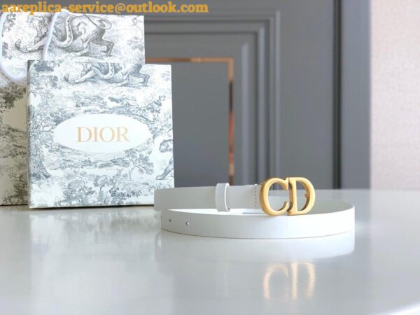 Replica Dior Saddle 20MM Belt In White Calfskin 5