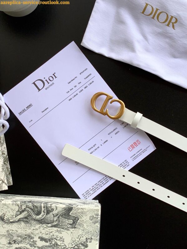 Replica Dior Saddle 20MM Belt In White Calfskin 6