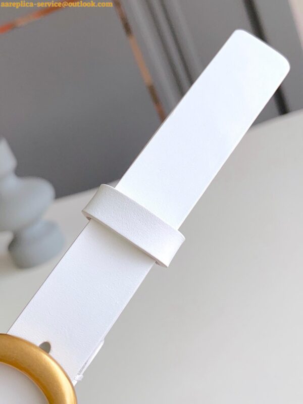 Replica Dior Saddle 20MM Belt In White Calfskin 7