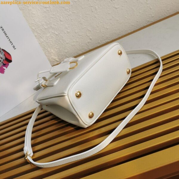 Replica Prada Galleria Mini Bag In White Saffiano Leather 13