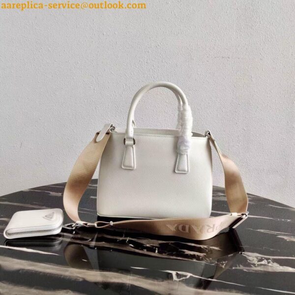 Replica Prada Galleria Mini Bag In White Saffiano Leather 18