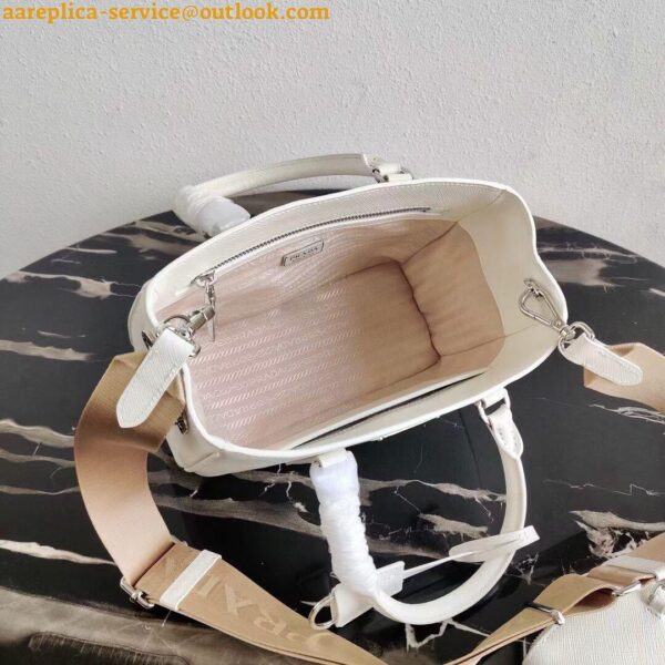 Replica Prada Galleria Mini Bag In White Saffiano Leather 19