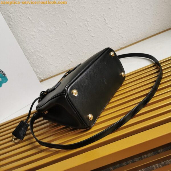 Replica Prada Galleria Small Bag in Black Saffiano Leather 5