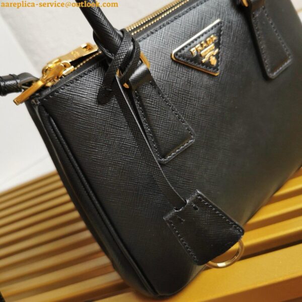 Replica Prada Galleria Small Bag in Black Saffiano Leather 5