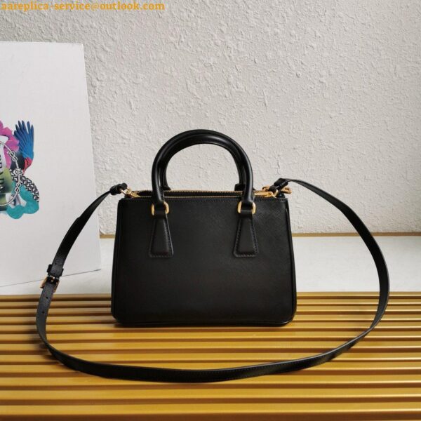 Replica Prada Galleria Small Bag in Black Saffiano Leather 8