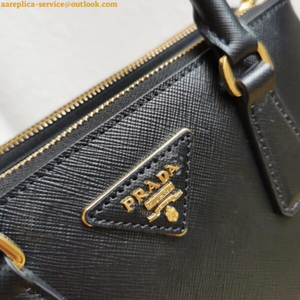 Replica Prada Galleria Small Bag in Black Saffiano Leather 11