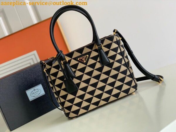 Replica Prada Galleria Small Bag In Jacquard Fabric 5