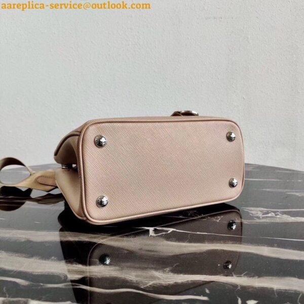 Replica Prada Mini Galleria Bag In Beige Saffiano Leather 5