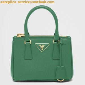 Replica Prada Mini Galleria Bag In Green Saffiano Leather 2