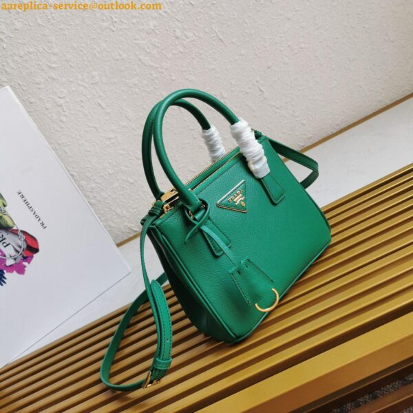 Replica Prada Mini Galleria Bag In Green Saffiano Leather 4