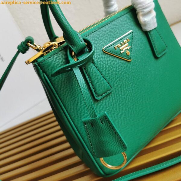 Replica Prada Mini Galleria Bag In Green Saffiano Leather 7