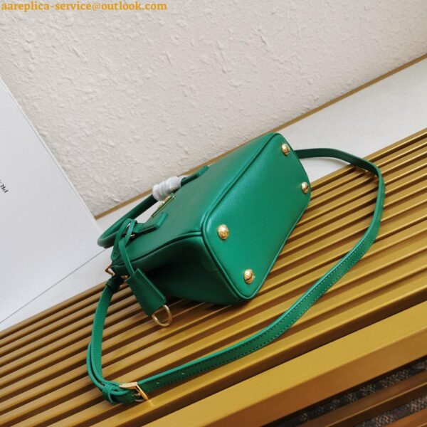 Replica Prada Mini Galleria Bag In Green Saffiano Leather 8