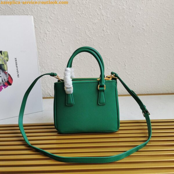 Replica Prada Mini Galleria Bag In Green Saffiano Leather 9