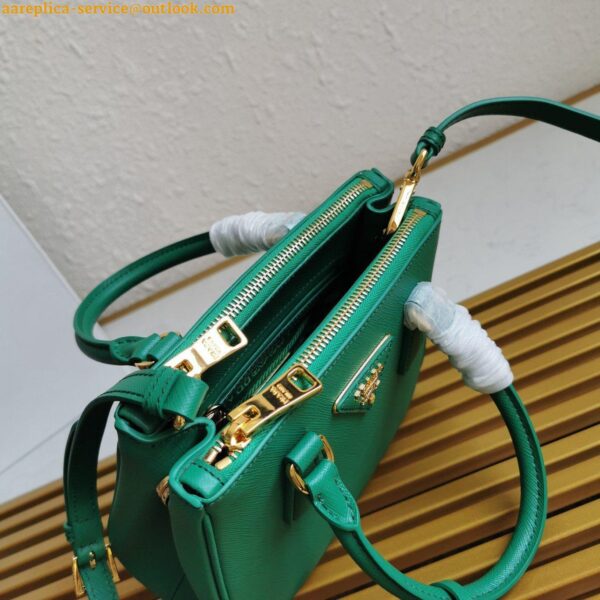 Replica Prada Mini Galleria Bag In Green Saffiano Leather 10