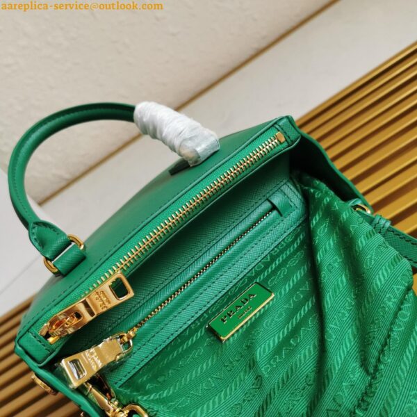 Replica Prada Mini Galleria Bag In Green Saffiano Leather 13