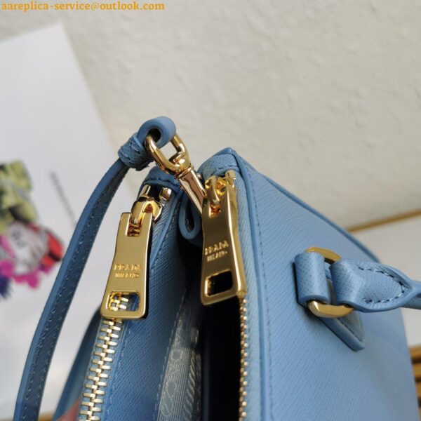 Replica Prada Mini Galleria Bag In Light Blue Saffiano Leather 8