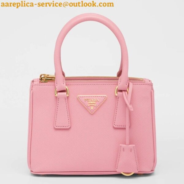 Replica Prada Mini Galleria Bag In Pink Saffiano Leather 5