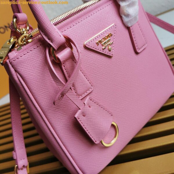 Replica Prada Mini Galleria Bag In Pink Saffiano Leather 8