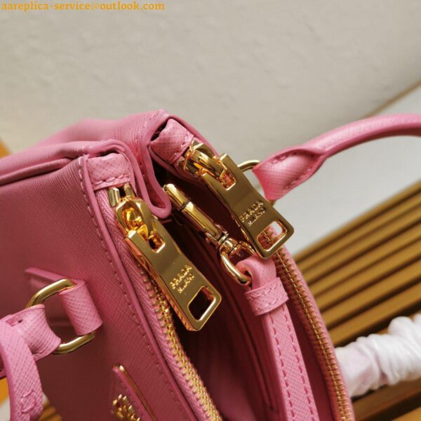 Replica Prada Mini Galleria Bag In Pink Saffiano Leather 9