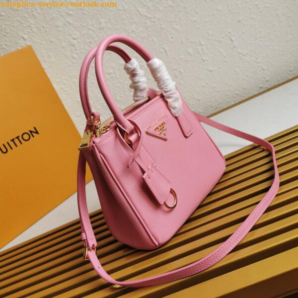 Replica Prada Mini Galleria Bag In Pink Saffiano Leather 9