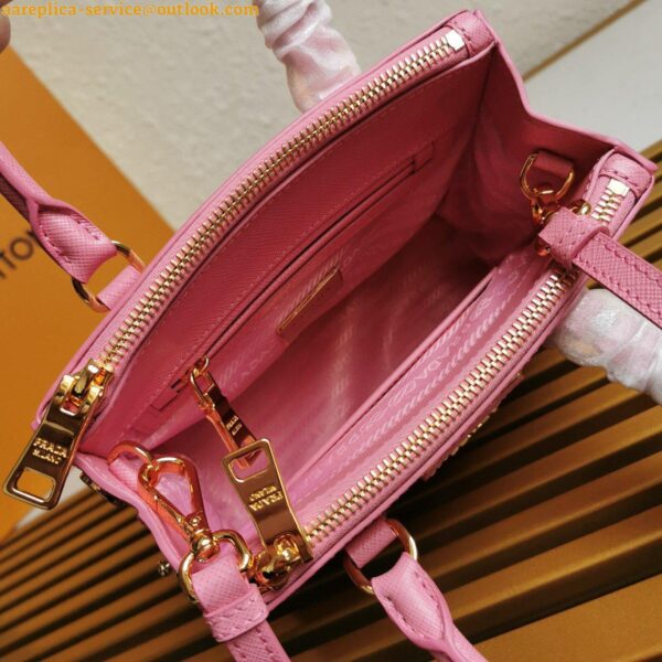 Replica Prada Mini Galleria Bag In Pink Saffiano Leather 10