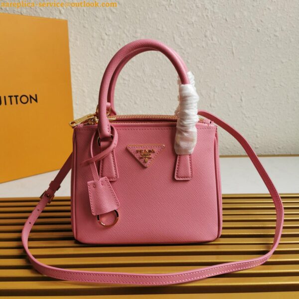 Replica Prada Mini Galleria Bag In Pink Saffiano Leather 13