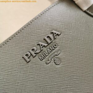 Replica Prada Monochrome Medium Bag In Grey Saffiano Leather