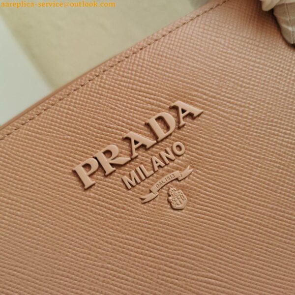 Replica Prada Monochrome Medium Bag In Nude Saffiano Leather 12