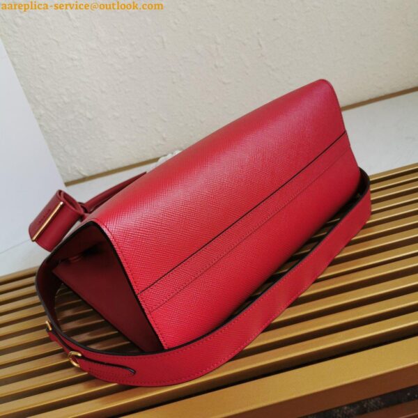 Replica Prada Monochrome Medium Bag In Red Saffiano Leather 6