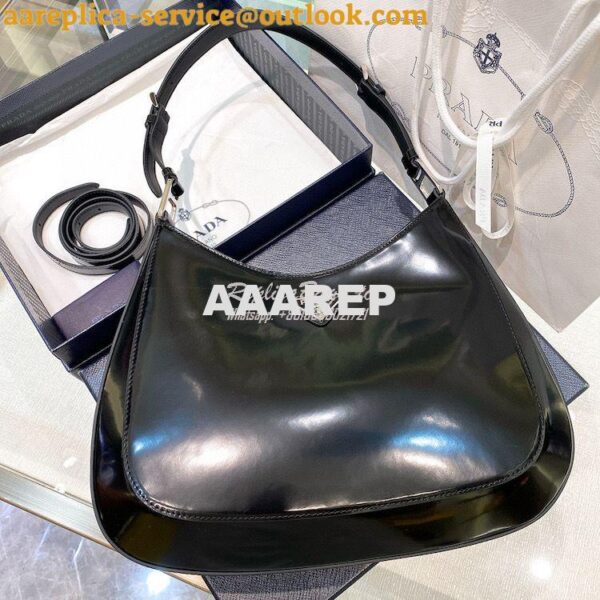 Replica Prada Cleo Brushed Leather Shoulder Bag with Strap Extension 1 10