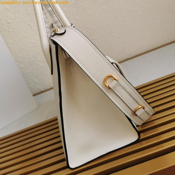 Replica Prada Monochrome Medium Bag In White Saffiano Leather 8