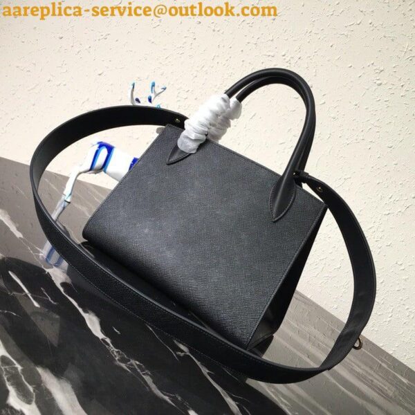 Replica Prada Monochrome Small Bag In Black Saffiano Leather 6