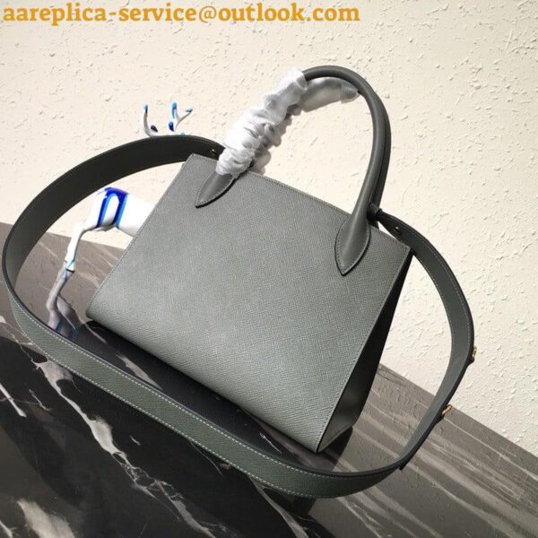 Replica Prada Monochrome Small Bag In Grey Saffiano Leather