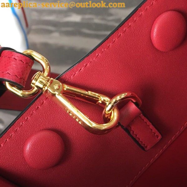 Replica Prada Monochrome Small Bag In Red Saffiano Leather 10