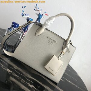 Replica Prada Monochrome Small Bag In White Saffiano Leather 2