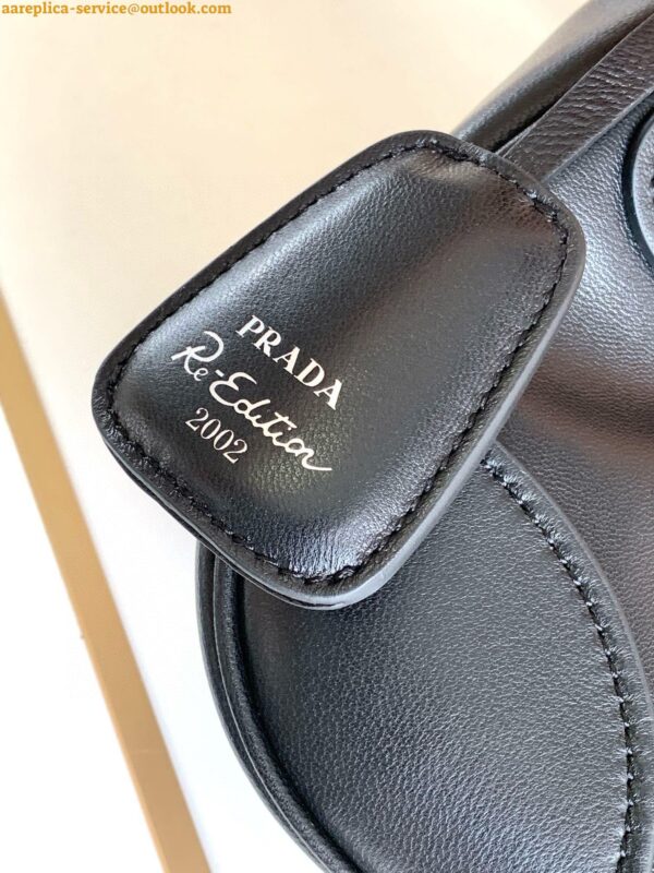 Replica Prada Moon Bag in Black Re-Nylon and Leather 11