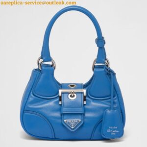 Replica Prada Moon Bag in Blue Padded Nappa Leather