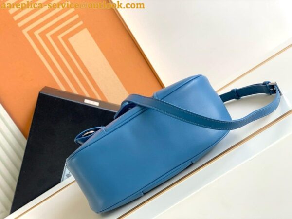 Replica Prada Moon Bag in Blue Padded Nappa Leather 7