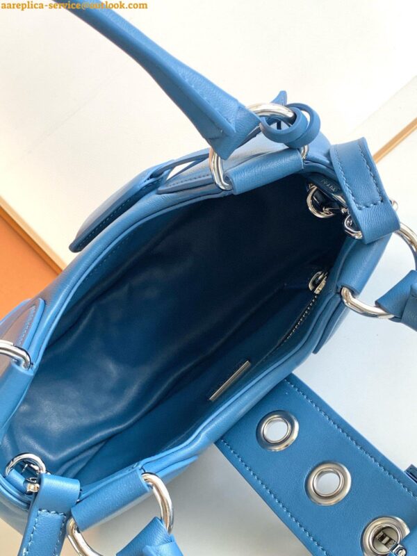 Replica Prada Moon Bag in Blue Padded Nappa Leather 12