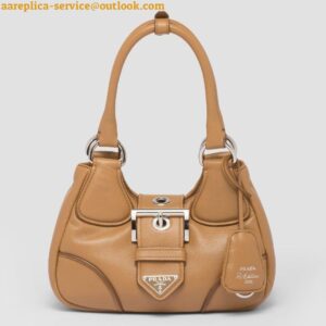 Replica Prada Moon Bag in Caramel Padded Nappa Leather