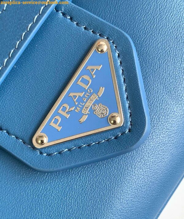 Replica Prada Moon Bag in Blue Padded Nappa Leather 19