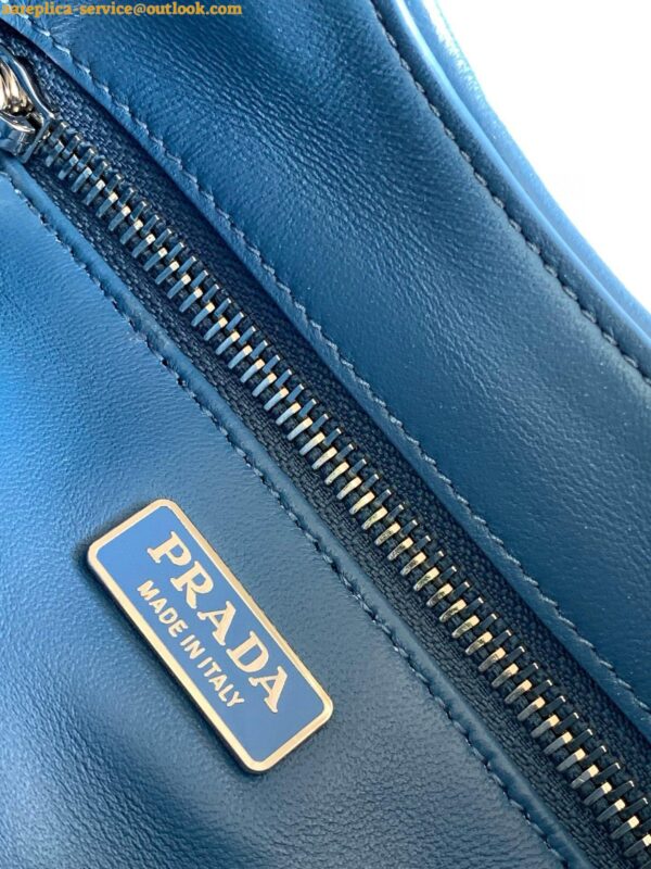 Replica Prada Moon Bag in Blue Padded Nappa Leather 21