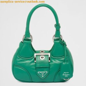 Replica Prada Moon Bag in Green Padded Nappa Leather 2