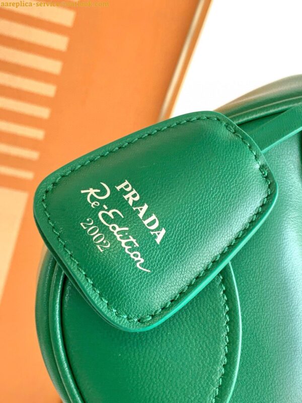 Replica Prada Moon Bag in Green Padded Nappa Leather 11