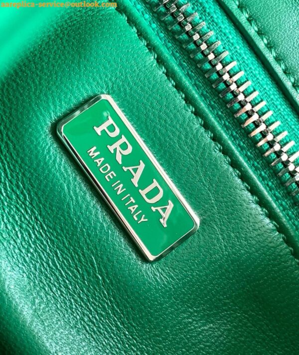 Replica Prada Moon Bag in Green Padded Nappa Leather 12