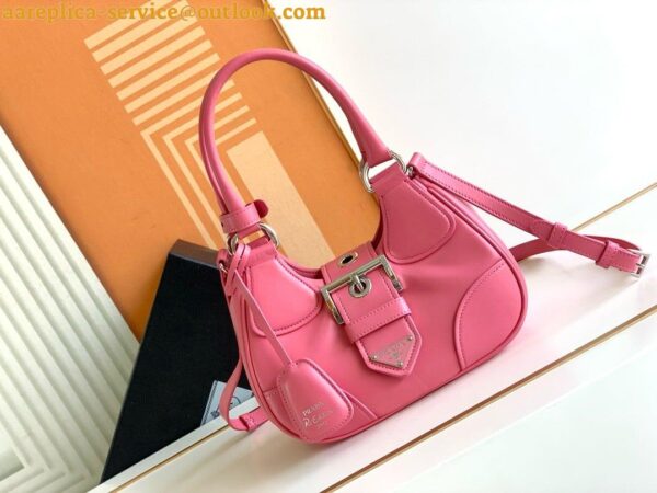 Replica Prada Moon Bag in Pink Padded Nappa Leather 5