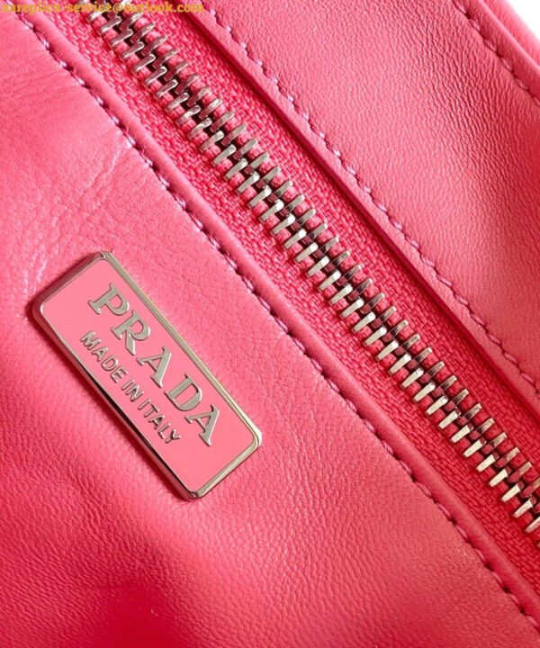 Replica Prada Moon Bag in Pink Padded Nappa Leather 10